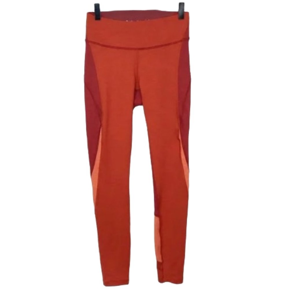 EUC Outdoor  Voices Orange Colorblock TechSweat Zoom Leggings - Picture 3 of 6